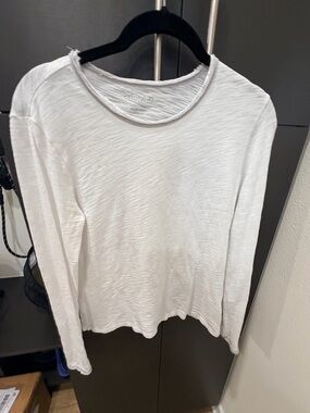 Women’s White Long-Sleeve Crewneck Tee by (no visible brand)